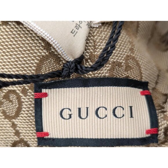 Gucci Monogram Plaid Bob Double Back Reversible Bucket Hat Beige M58cm 700851 - Picture 6 of 11
